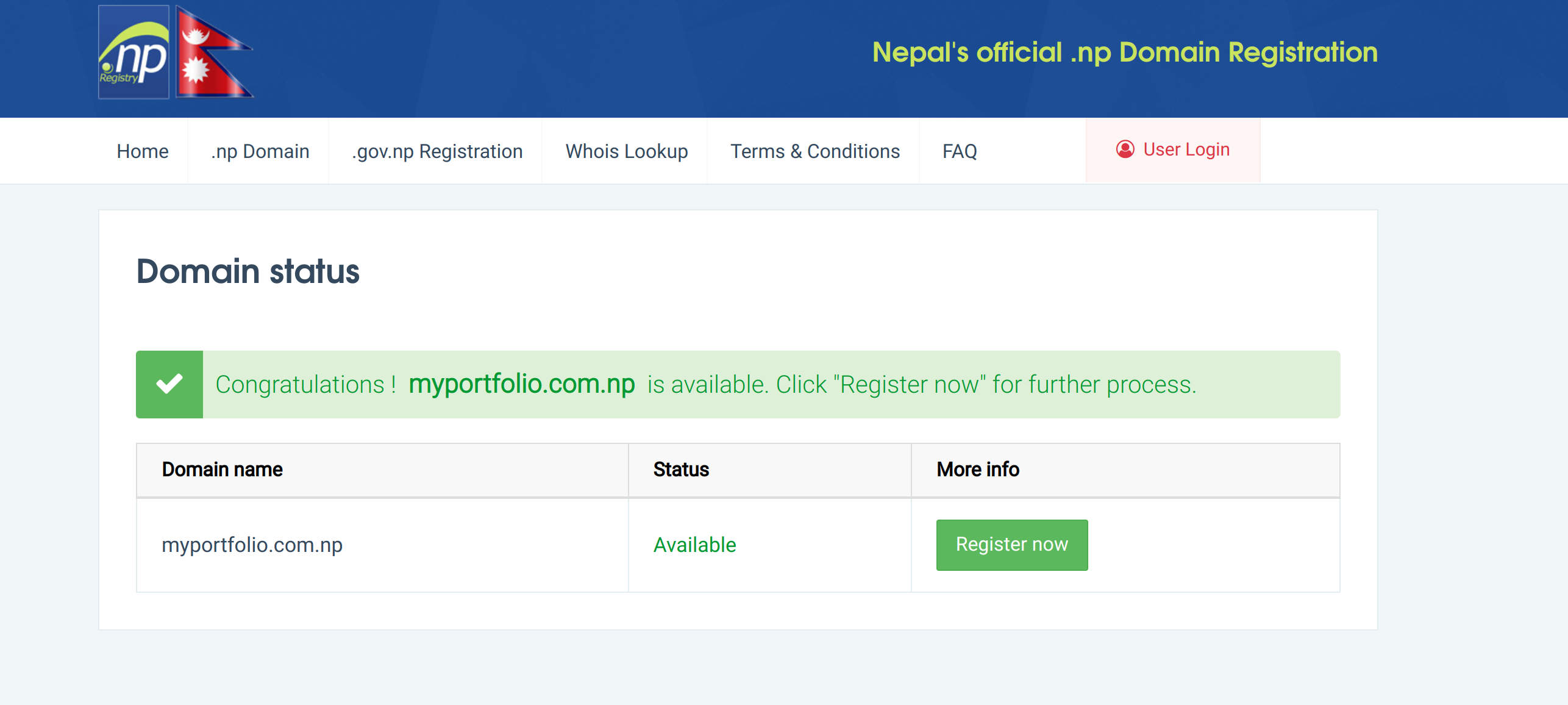 how to get .com.np free